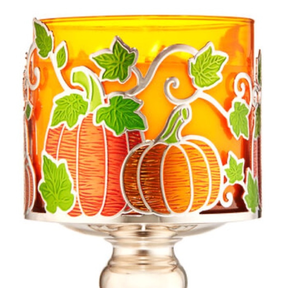 Bath and body works pumpkin pedestal candle holder